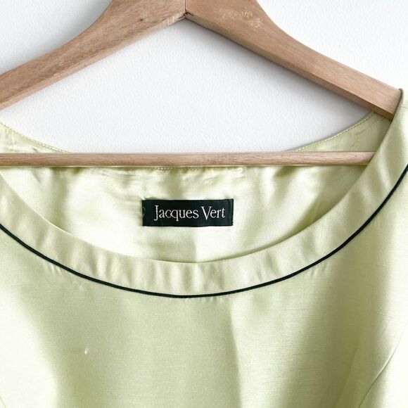 Jacques Vert Sheath Dress Green Black Embroidered Women's 14 Sleeveless - Picture 4 of 13